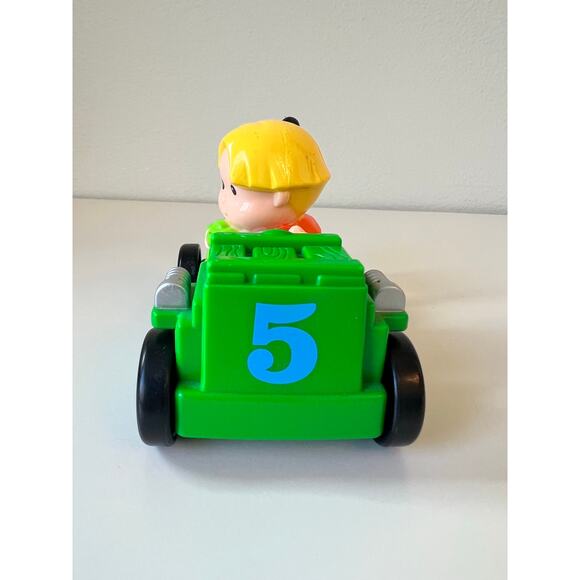 Fisher-Price Little People Little Talker Eddie with Green Race Car Rare - Picture 3 of 8